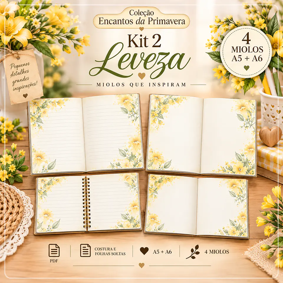 Encadernação - Miolos Leveza Encantos Primavera 2 1