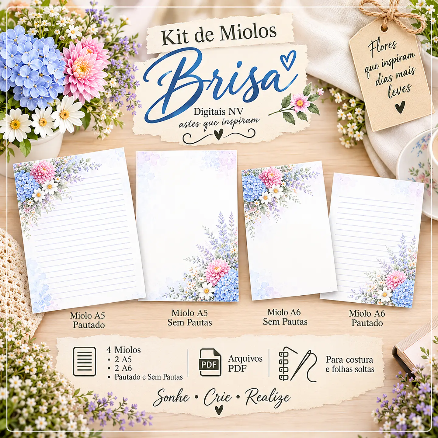 Encadernação - Miolos Brisa Encantos Primavera 1