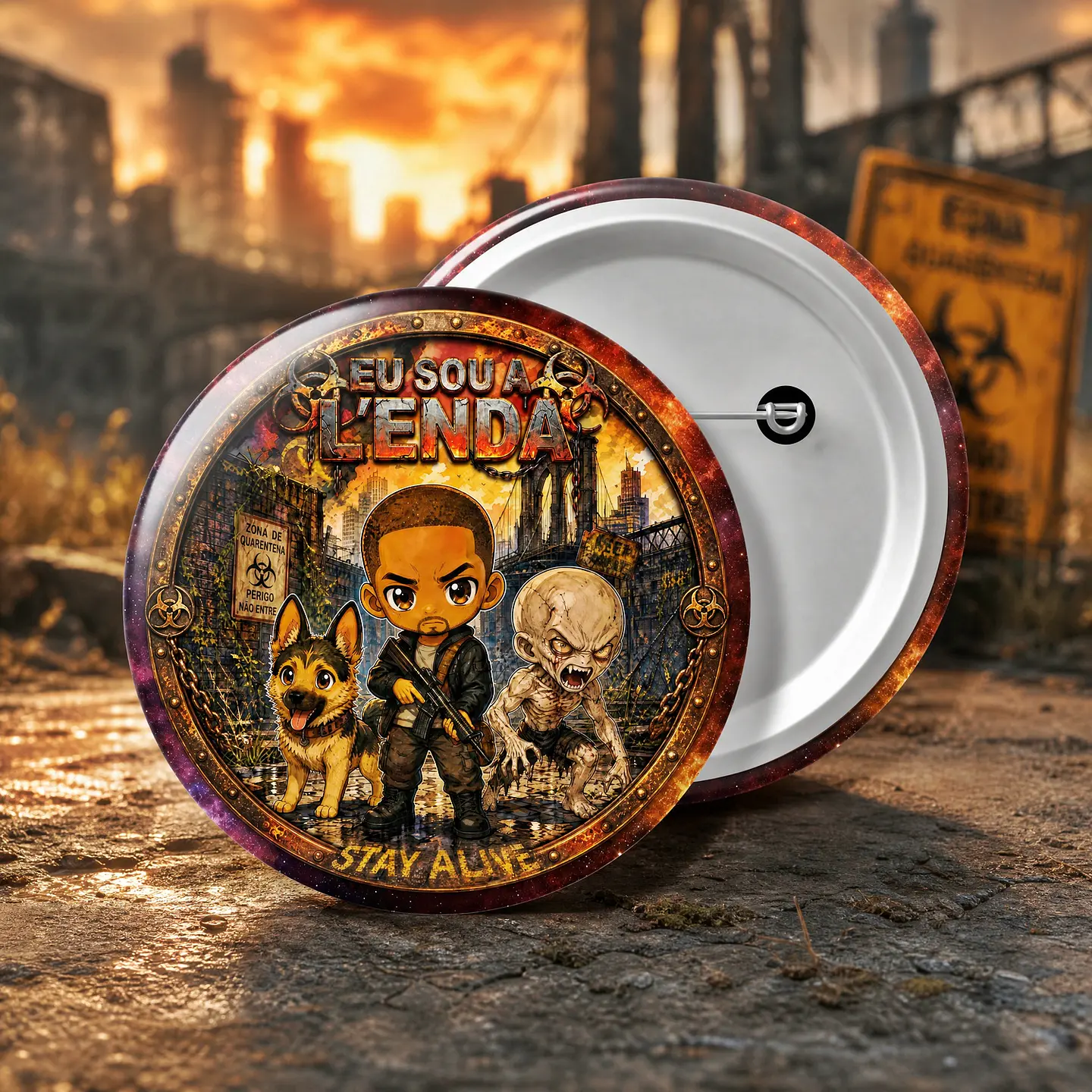 Arquivo de Corte Botton Eu Sou a Lenda Terror Halloween 7 1