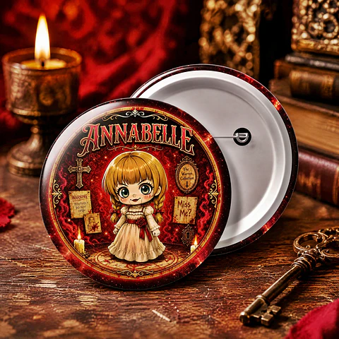 Arquivo de Corte Botton Annabelle Terror Halloween 2