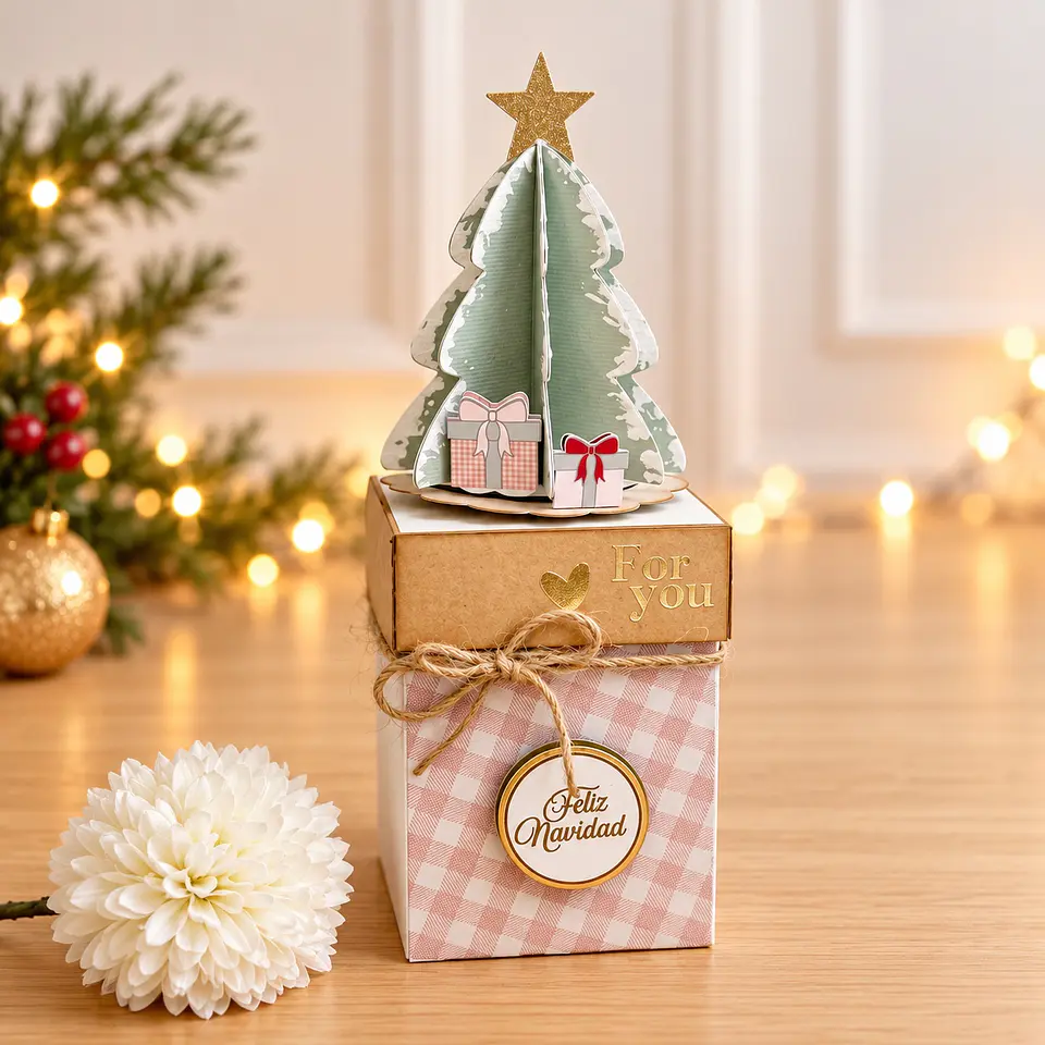 Arquivo de Corte Caixa Cubo Árvore de Natal 1 1