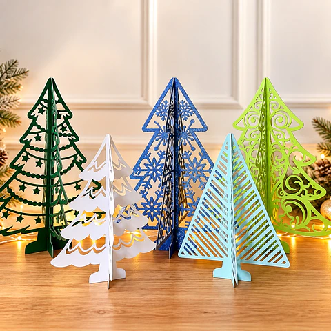 Arquivo de Corte Pinheiros 3D Natalinos de Mesa Natal 1