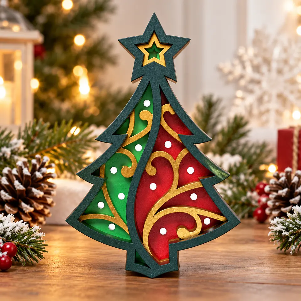Arquivo de Corte Xmas Tree 3D Layered Natal 1 1