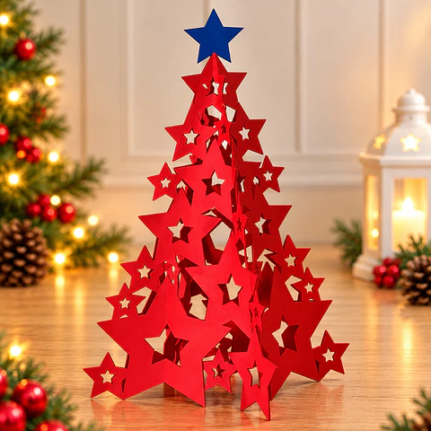 Arquivo de Corte 3D Tree of Stars Natal 6