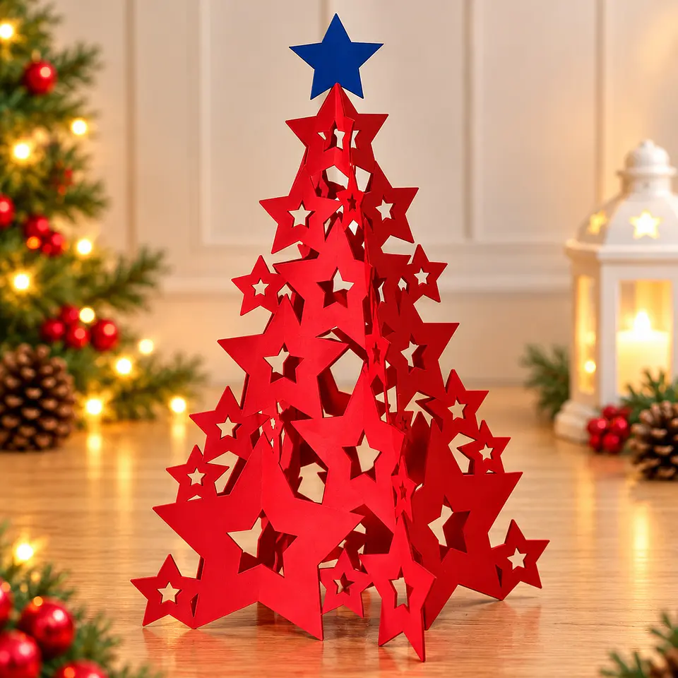 Arquivo de Corte 3D Tree of Stars Natal 6 1