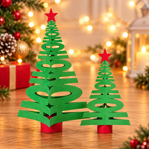 Arquivo de Corte 3D Hohoho Christmas Tree Natal 4
