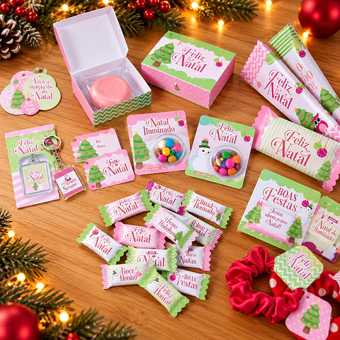Arquivo de Corte Kit Verde Rosa Natal 1
