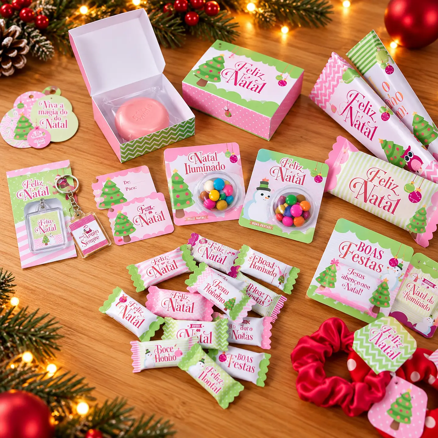 Arquivo de Corte Kit Verde Rosa Natal 1 1