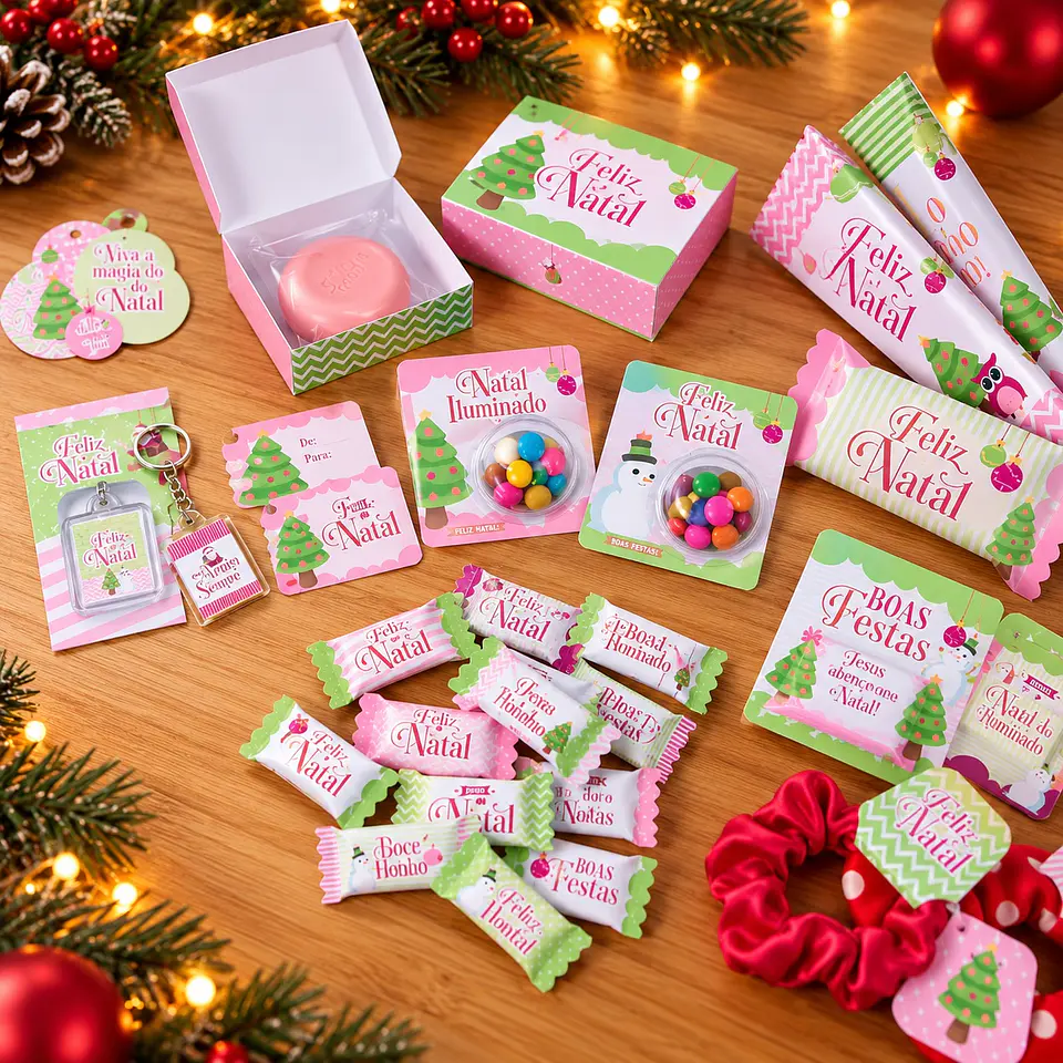 Arquivo de Corte Kit Verde Rosa Natal 1 1