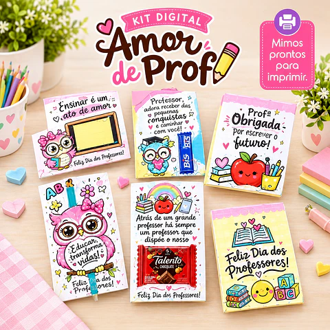 Arquivo de Corte Cards Amor de Prof Dia dos Professores 11