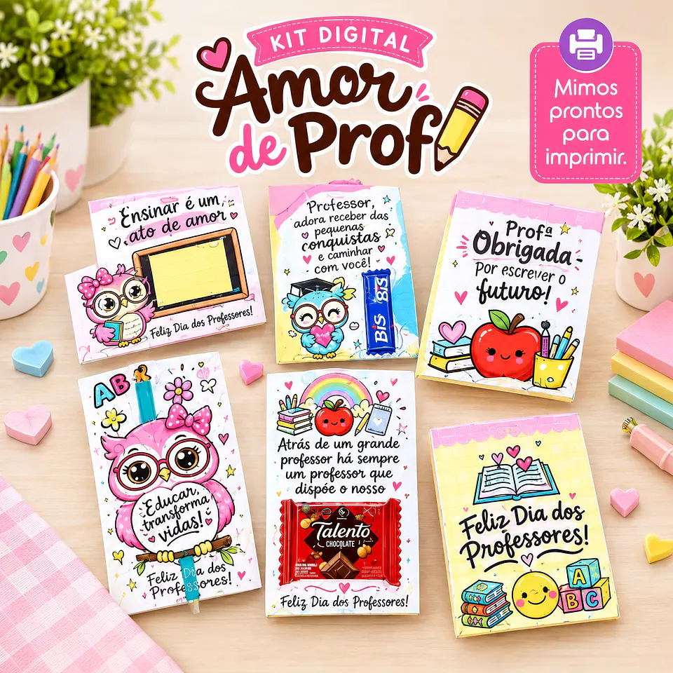 Arquivo de Corte Cards Amor de Prof Dia dos Professores 11 1
