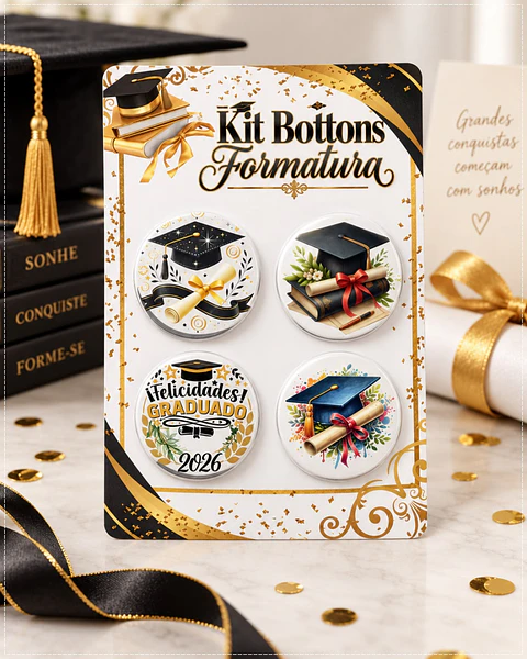 Arquivo de Corte Bottons Formatura 5x5 10