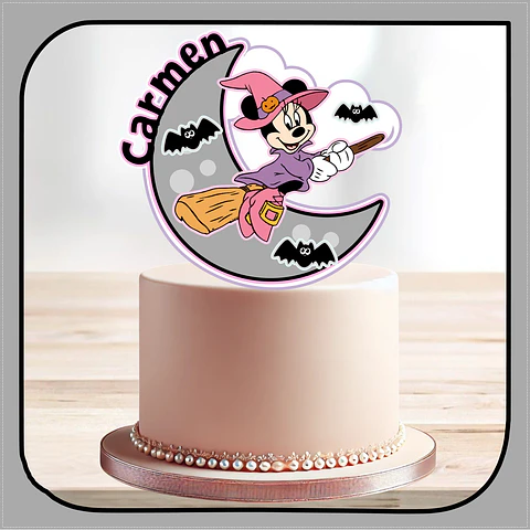Arquivo de Corte Topo de Bolo Minnie Bruxinha Halloween 6