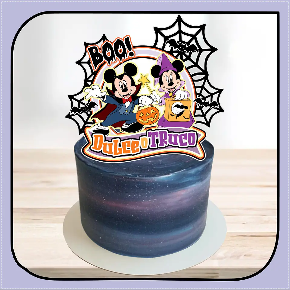 Arquivo de Corte Topo de Bolo Mickey e Minnie Halloween 4 1