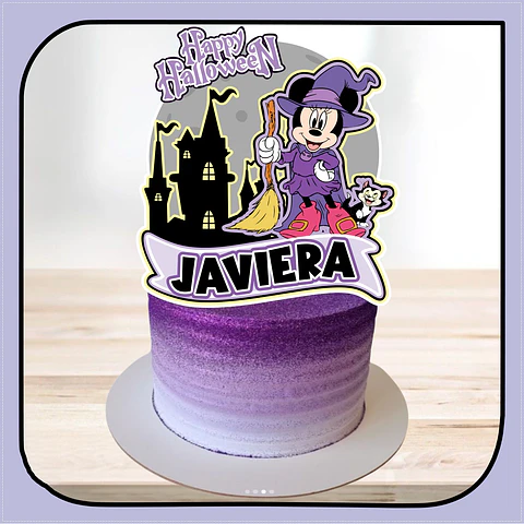 Arquivo de Corte Topo de Bolo Minnie Bruxinha Halloween 3