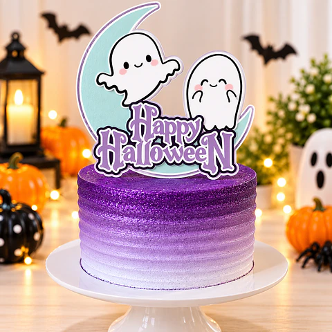 Arquivo de Corte Topo de Bolo Fantasminha Halloween 2