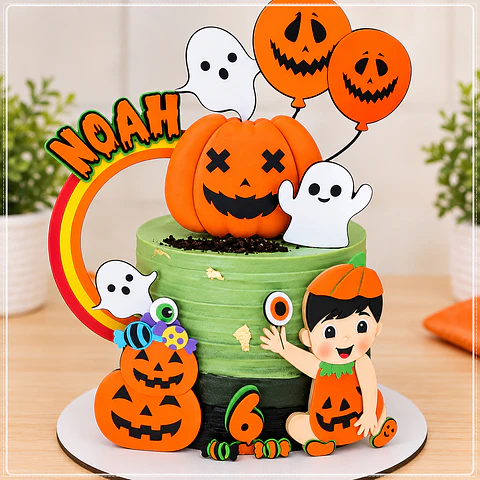 Arquivo de Corte Topo de Bolo Bebê Abóbora Halloween 1