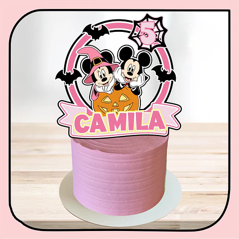 Arquivo de Corte Topo de Bolo Mickey e Minnie Halloween 5