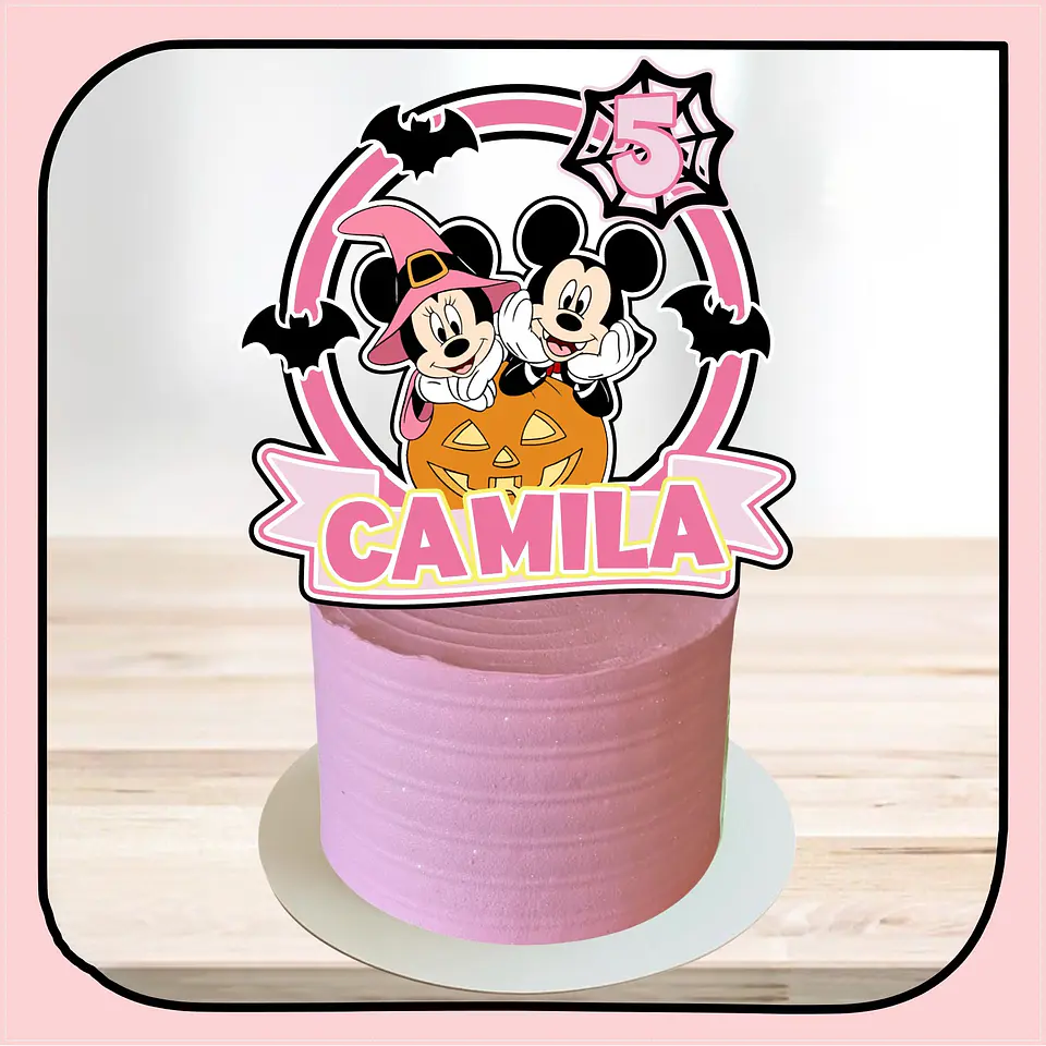 Arquivo de Corte Topo de Bolo Mickey e Minnie Halloween 5 1