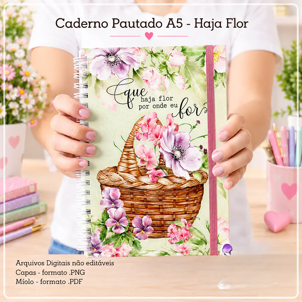 Encadernação - Coleção Caderno Haja Flor 1