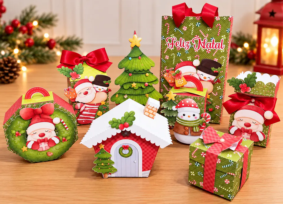 Arquivo de Corte Aquarelado Elementos Natal 1 1