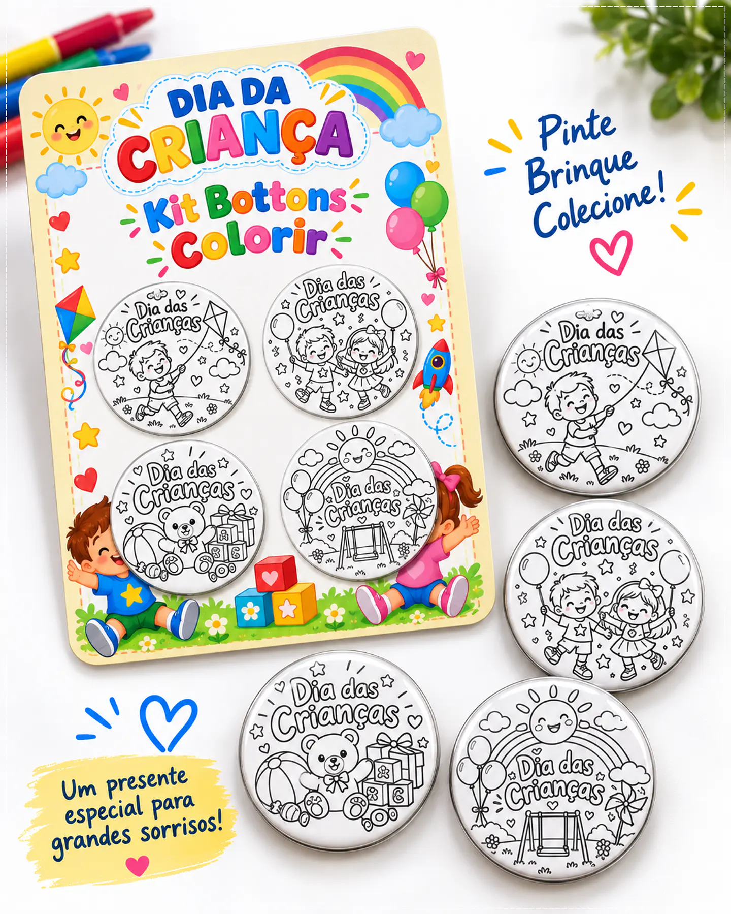 Arquivo de Corte Bottons Colorir 5x5 2 1
