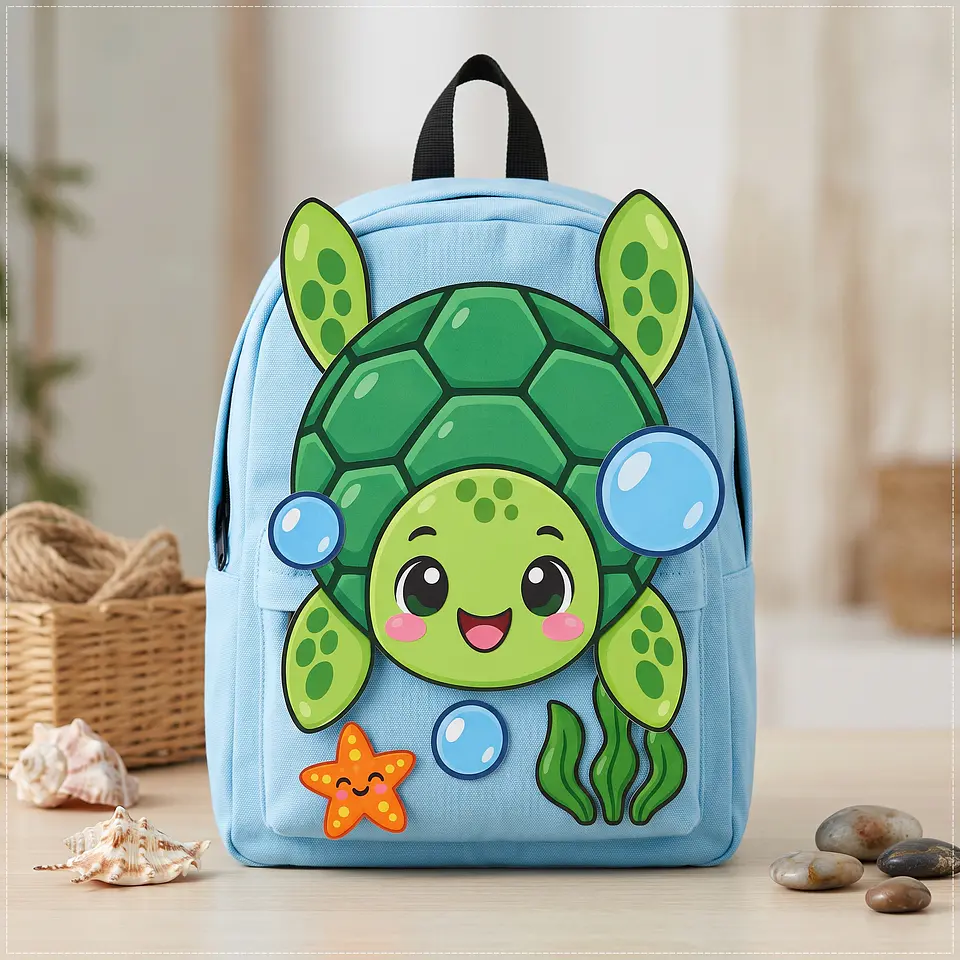 Arquivo de Corte Dia das Crianças Mochila Maluca Tartaruga Fundo do Mar 83 1