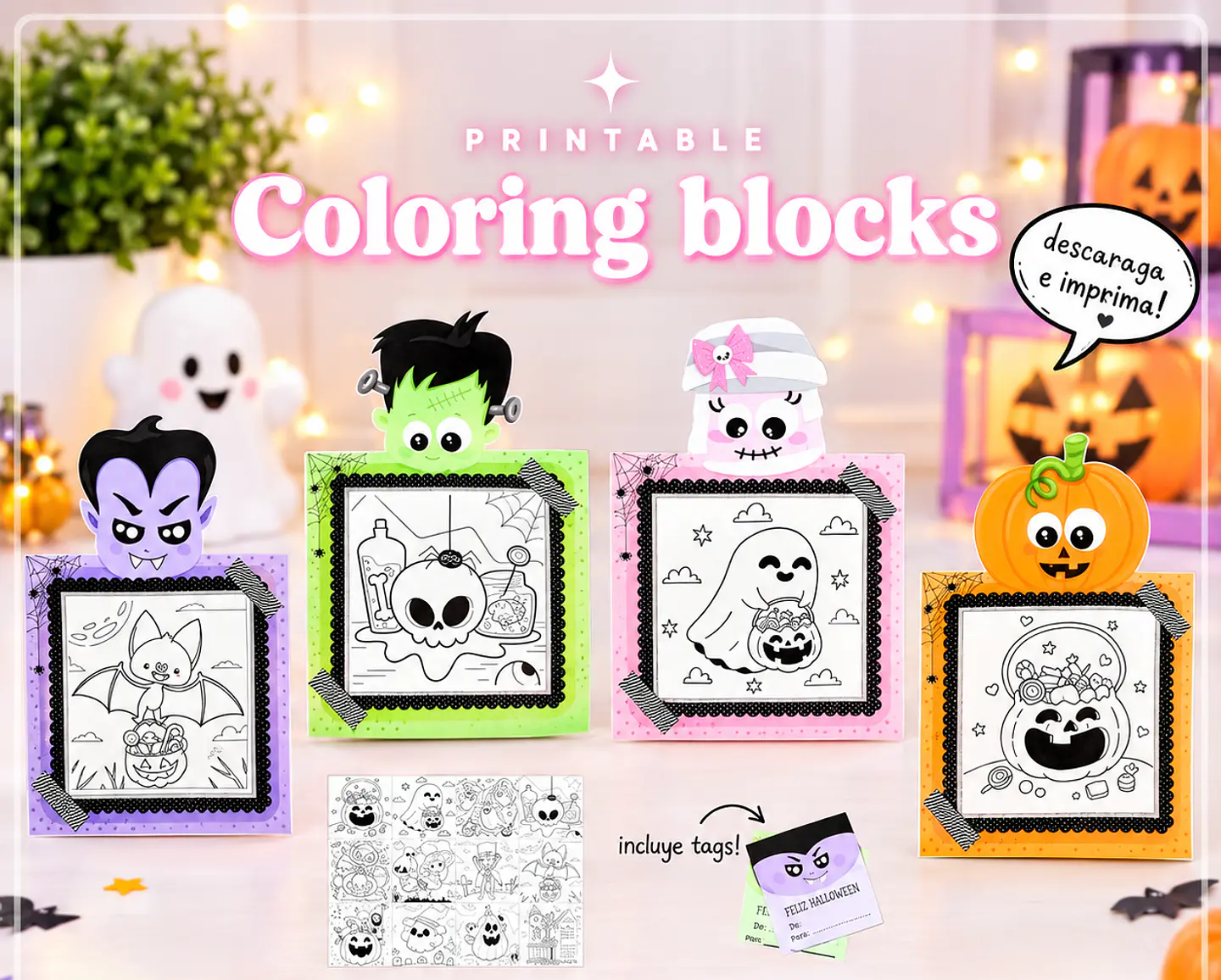 Arquivo de Corte Bloquinhos Colorir Halloween 5 1