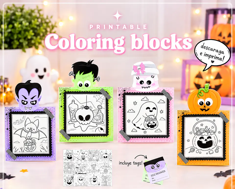 Arquivo de Corte Bloquinhos Colorir Halloween 5 1