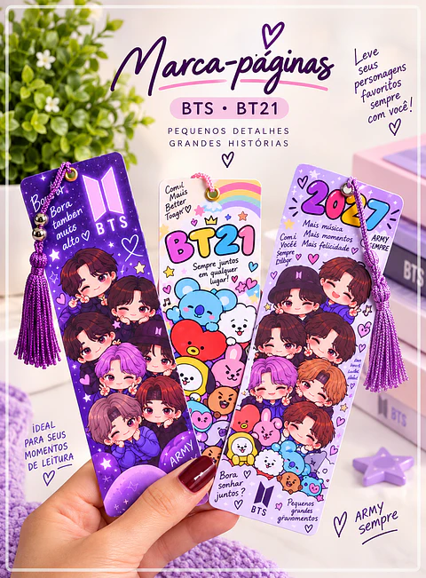 Arquivo de Corte Marca Paginas BTS BT21 1