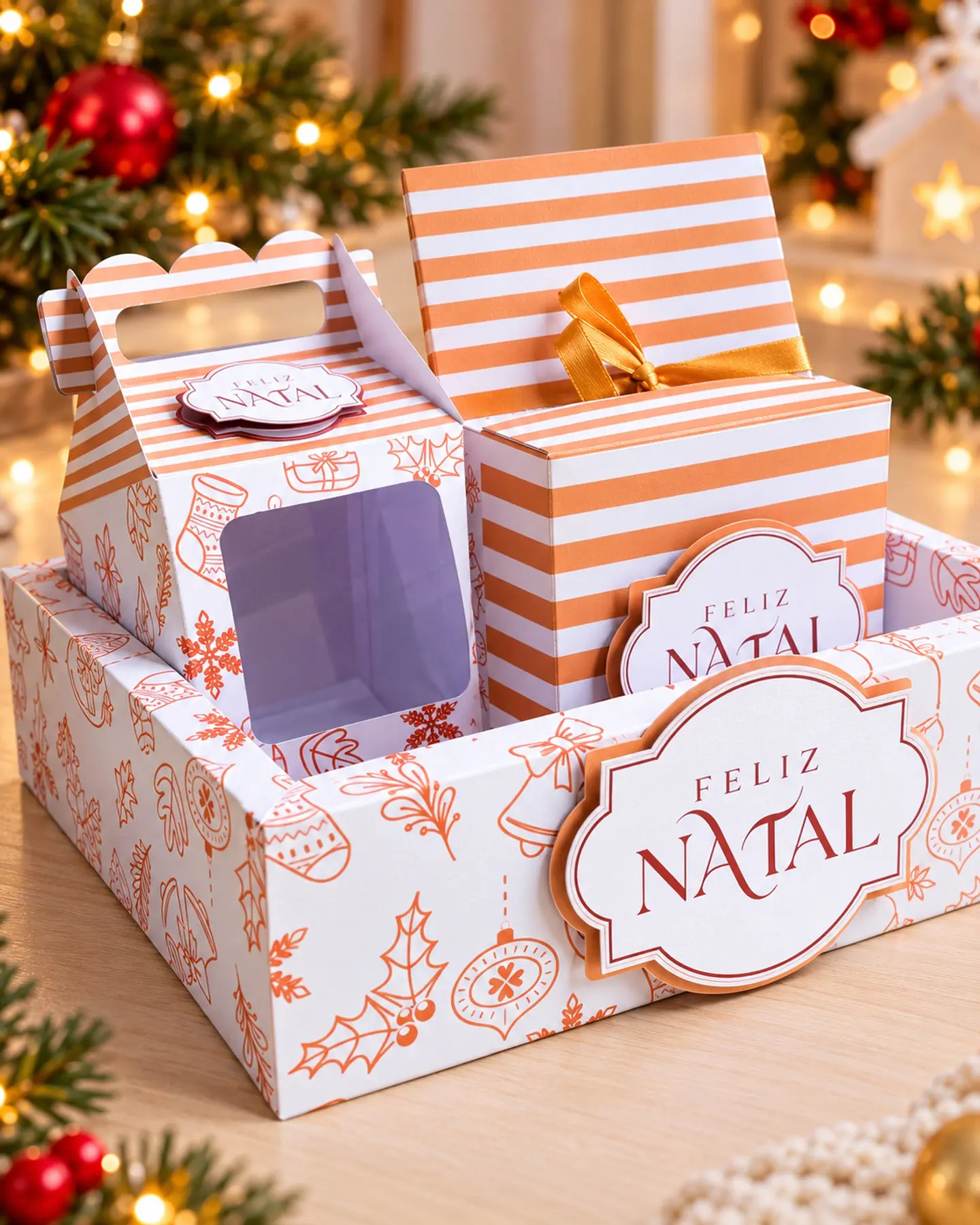 Arquivo de Corte Kit Digital Mimos Caixa Cesta Dourada Feliz Natal 1 1