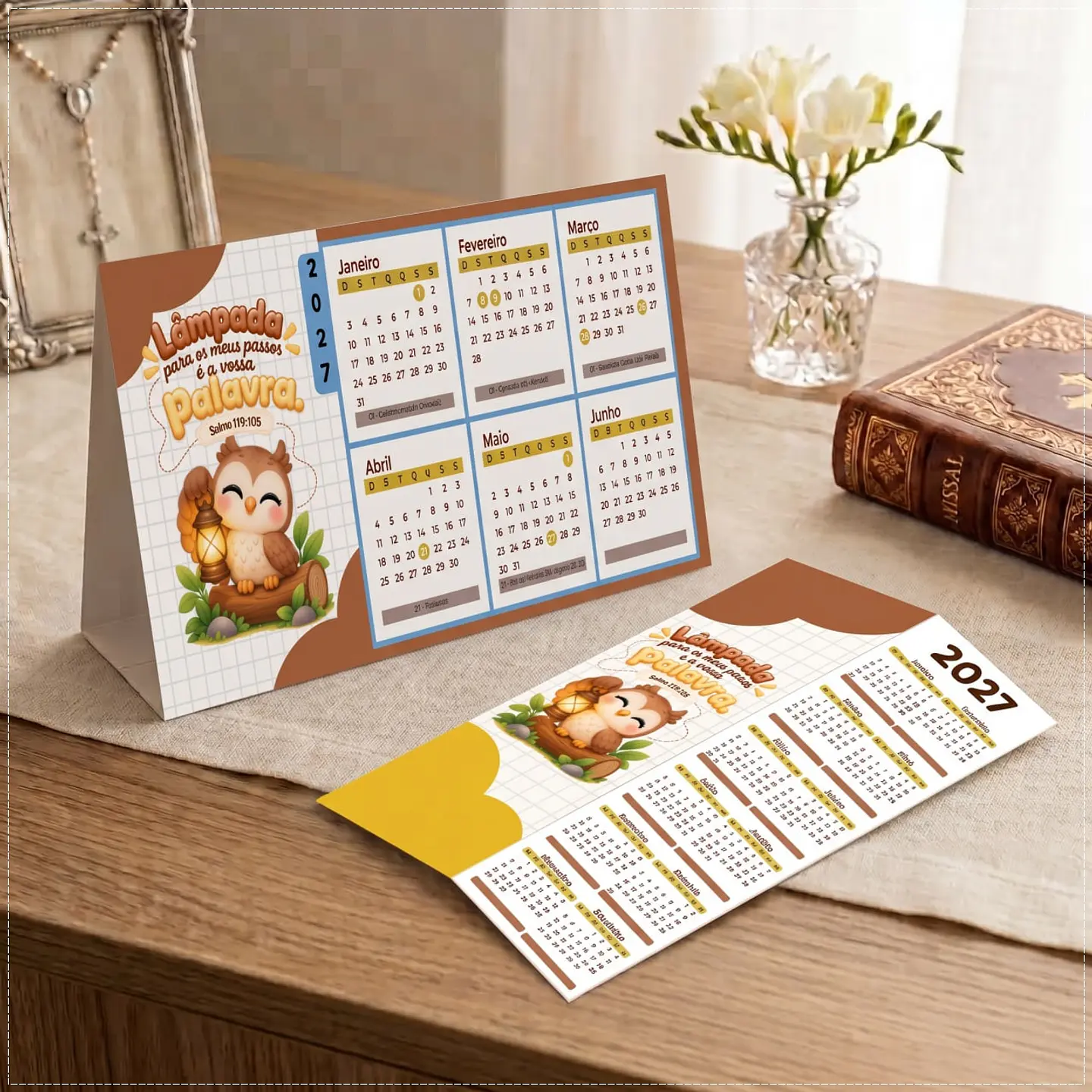Arquivo de Corte Calendário e Marca Página Religioso 65 1