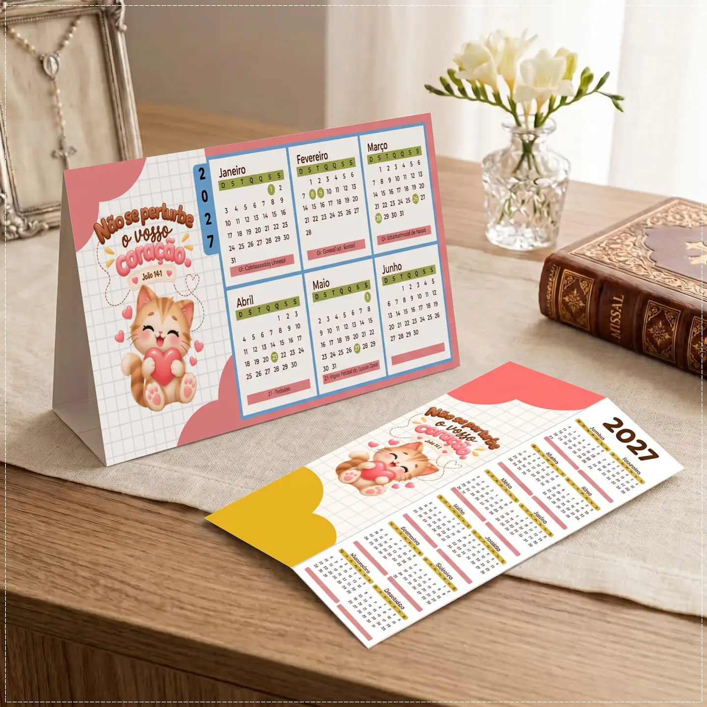 Arquivo de Corte Calendário e Marca Página Religioso 58 1