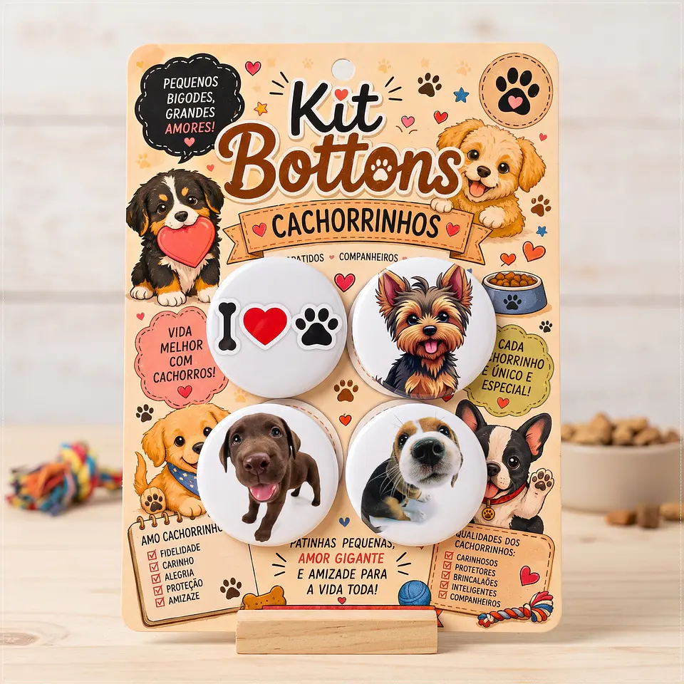 Arquivo de Corte Bottons Cachorrinhos 78 1