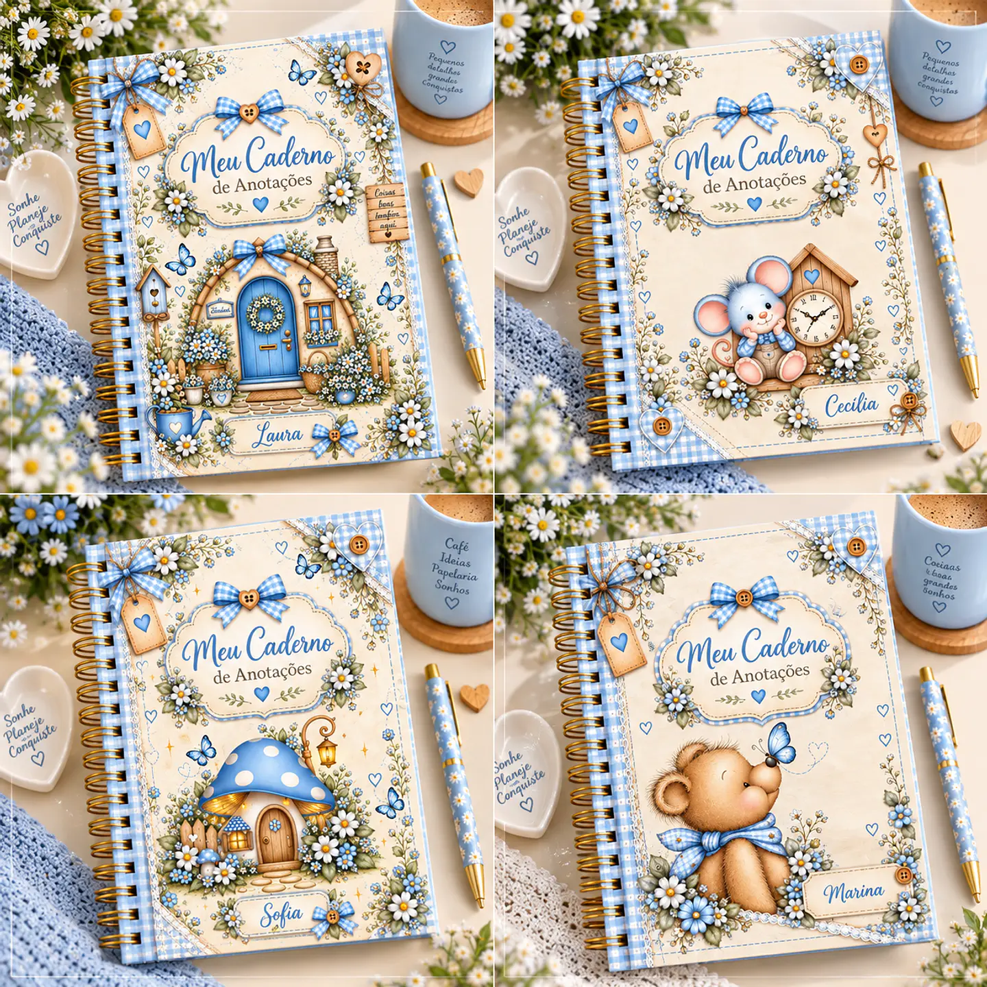 Encadernação - Caderno Coleção Meu Cantinho Azul 1