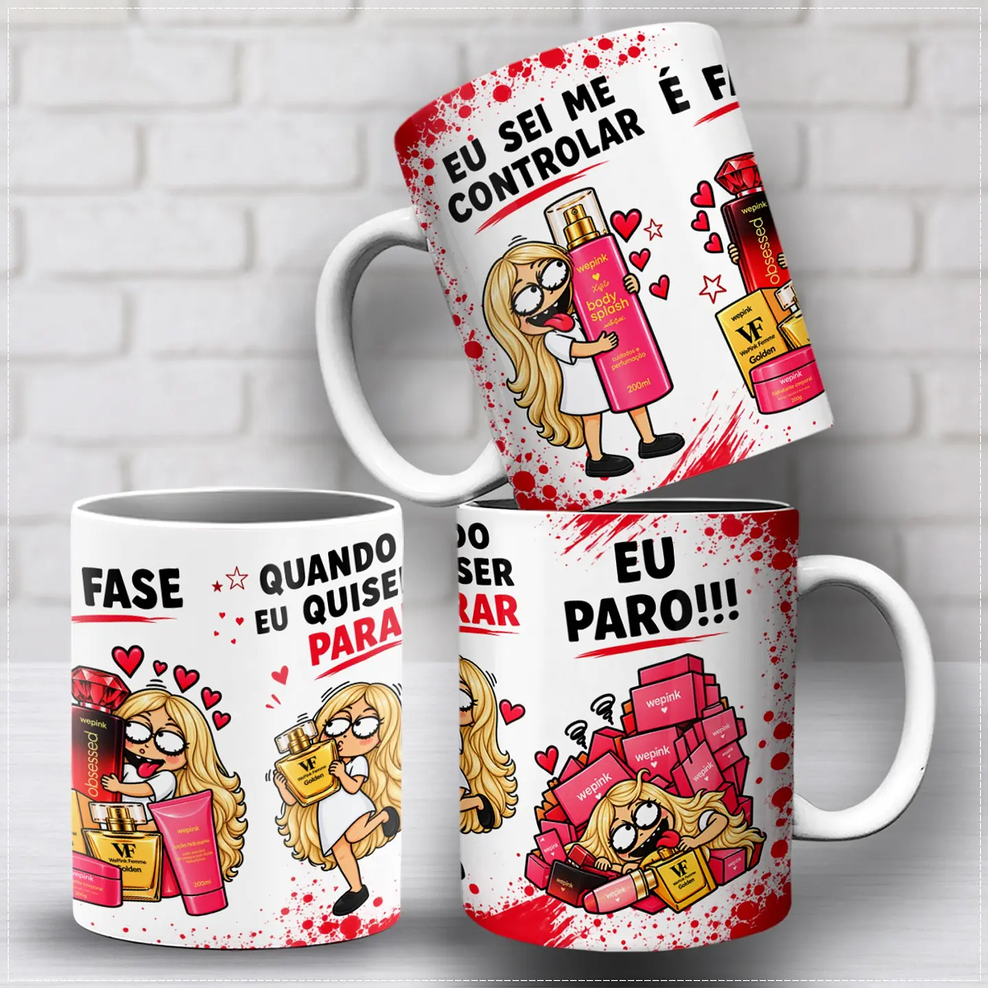 Sublimação - Caneca Eu Sei Me Controlar é Fase Wepink Loira 1