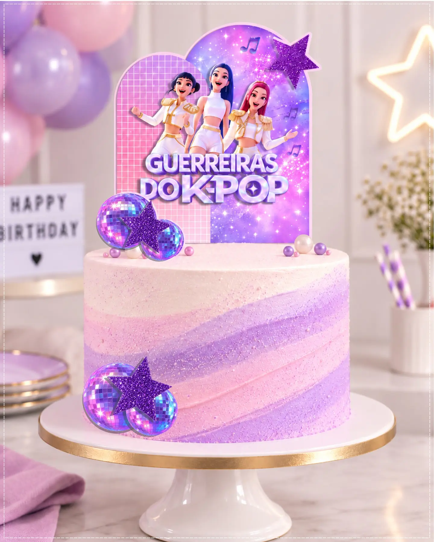 Arquivo de Corte Topo de Bolo Guerreiras Kpop K-Pop Demon Hunters Huntrix 22 1
