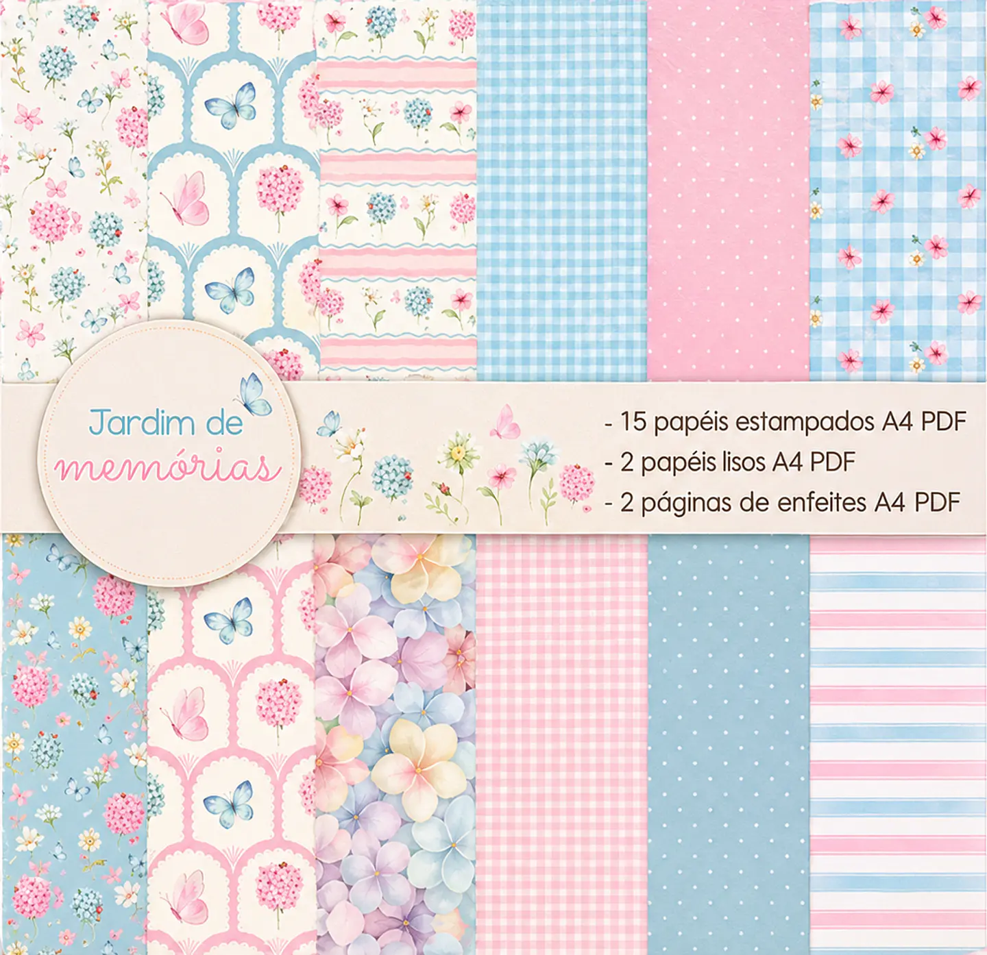 Kit Digital Jardim de Memórias Scrapbook 2 1