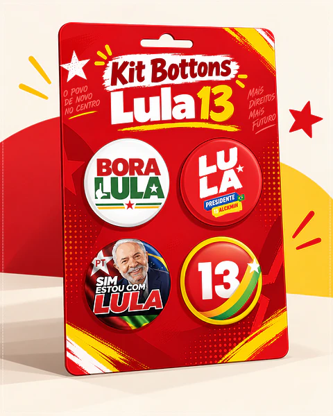 Arquivo de Corte Bottons 5x5 Política Lula 13 13