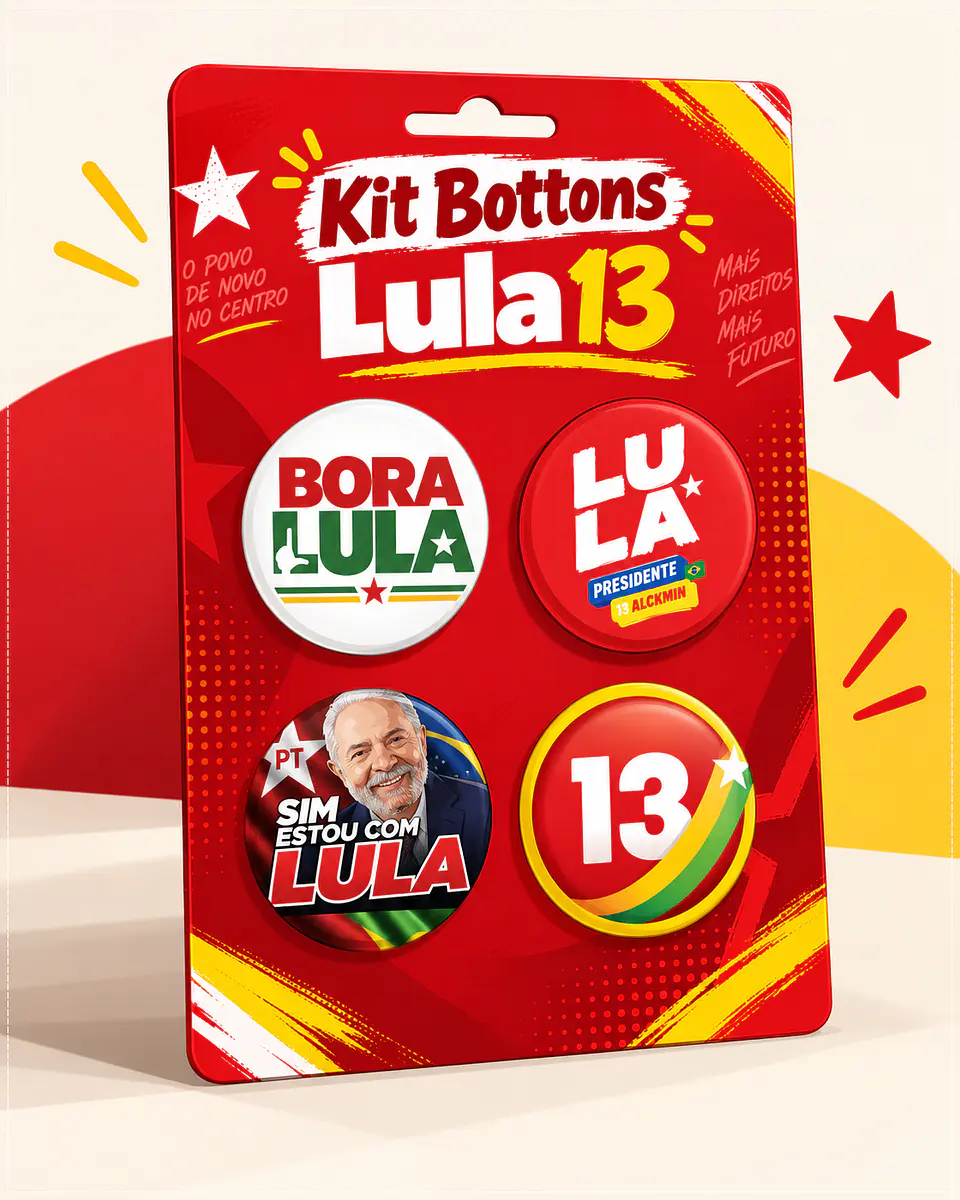 Arquivo de Corte Bottons 5x5 Política Lula 13 13 1