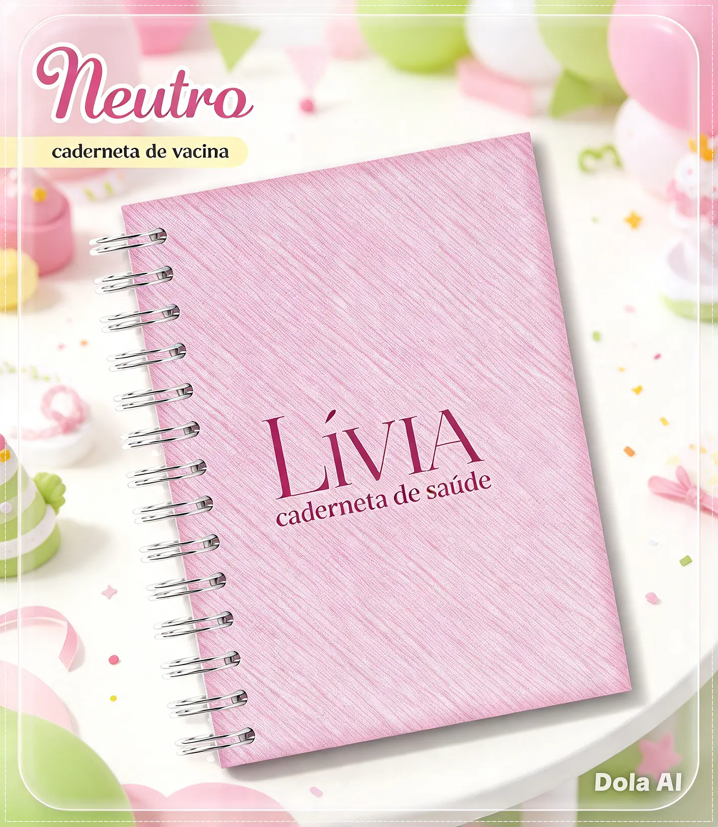 Encadernação - Caderneta Neutro Rosa Lina 1