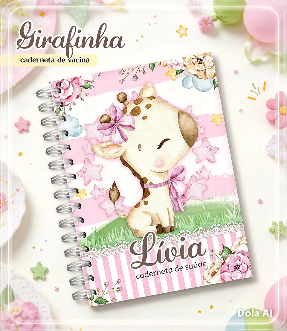 Encadernação - Caderneta Girafinha Menina 1