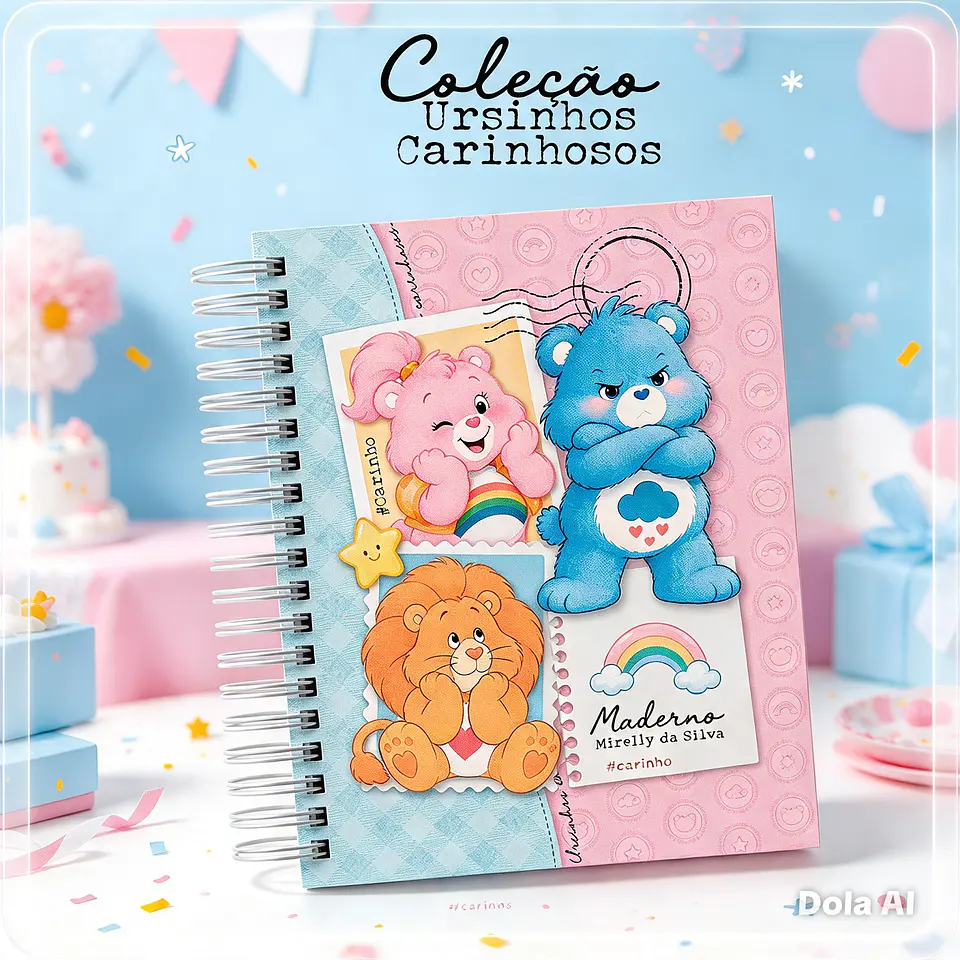 Encadernação - Coleção Ursinhos Carinhosos 27 (Caderno,Bloco A6,Bloco95x95,Caneca e Botton) 1