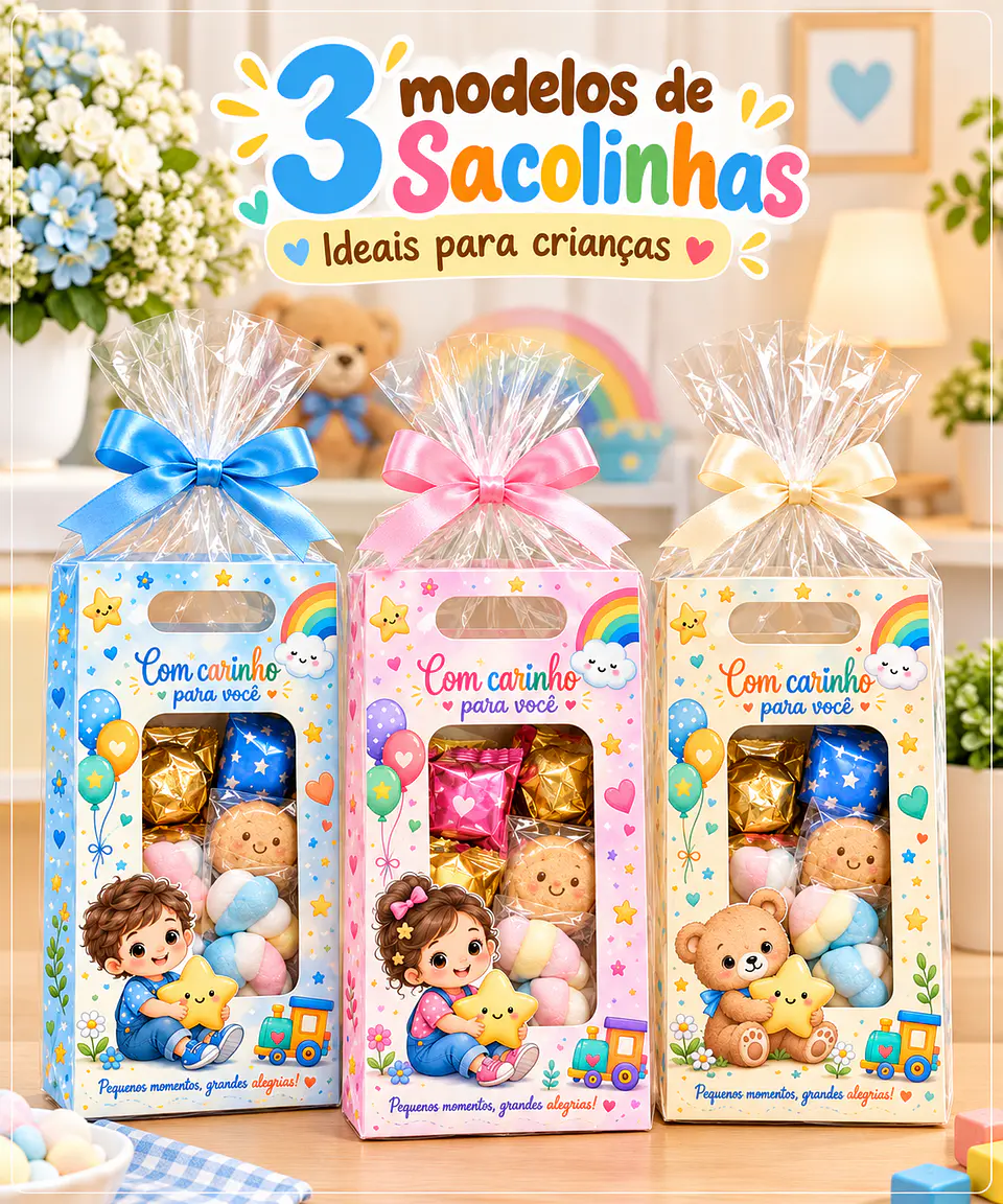 Arquivo de Corte Sacolinha com Visor 2 1