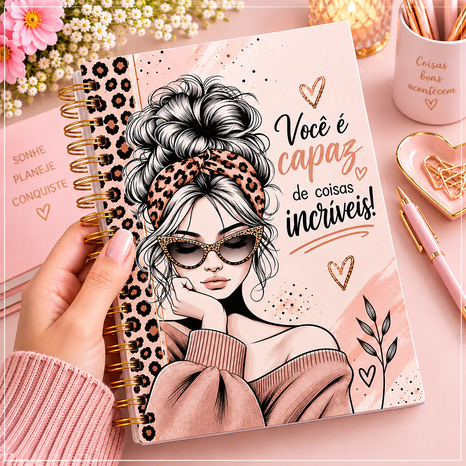 Encadernação - Caderno de Anotações Mulher Incrível 1