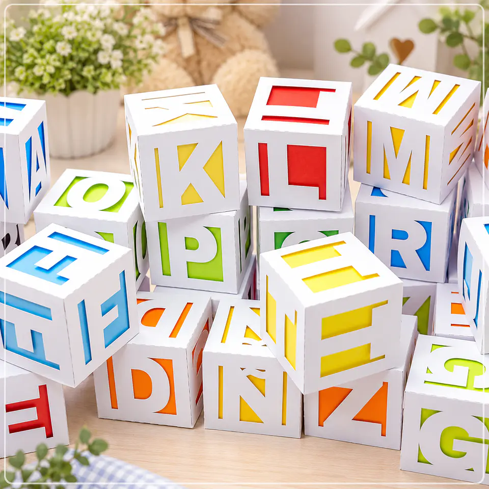 Arquivo de Corte Cx Cubo Alfabeto 3D 1 1