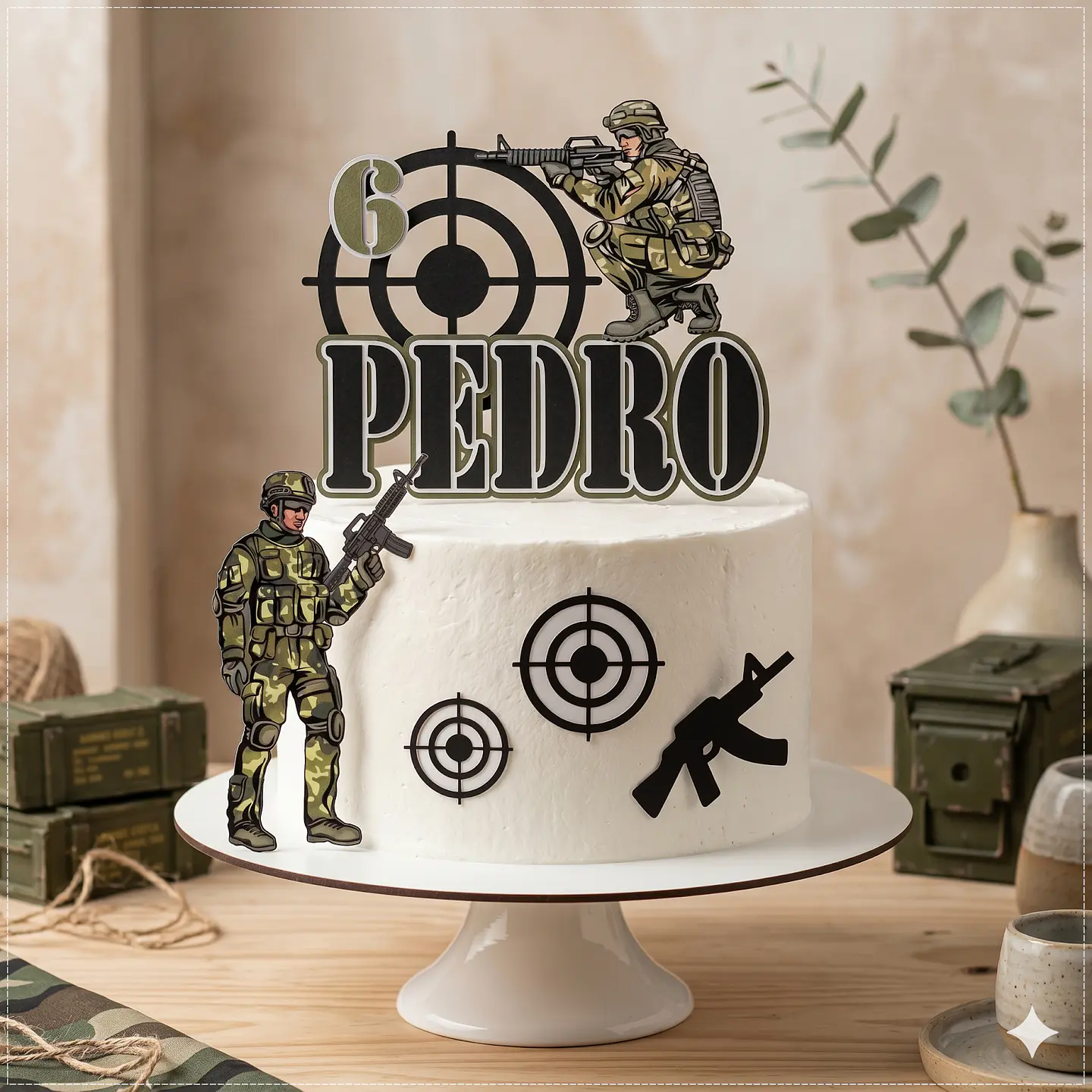 Arquivo de Corte Topo de Bolo Exército 6 1