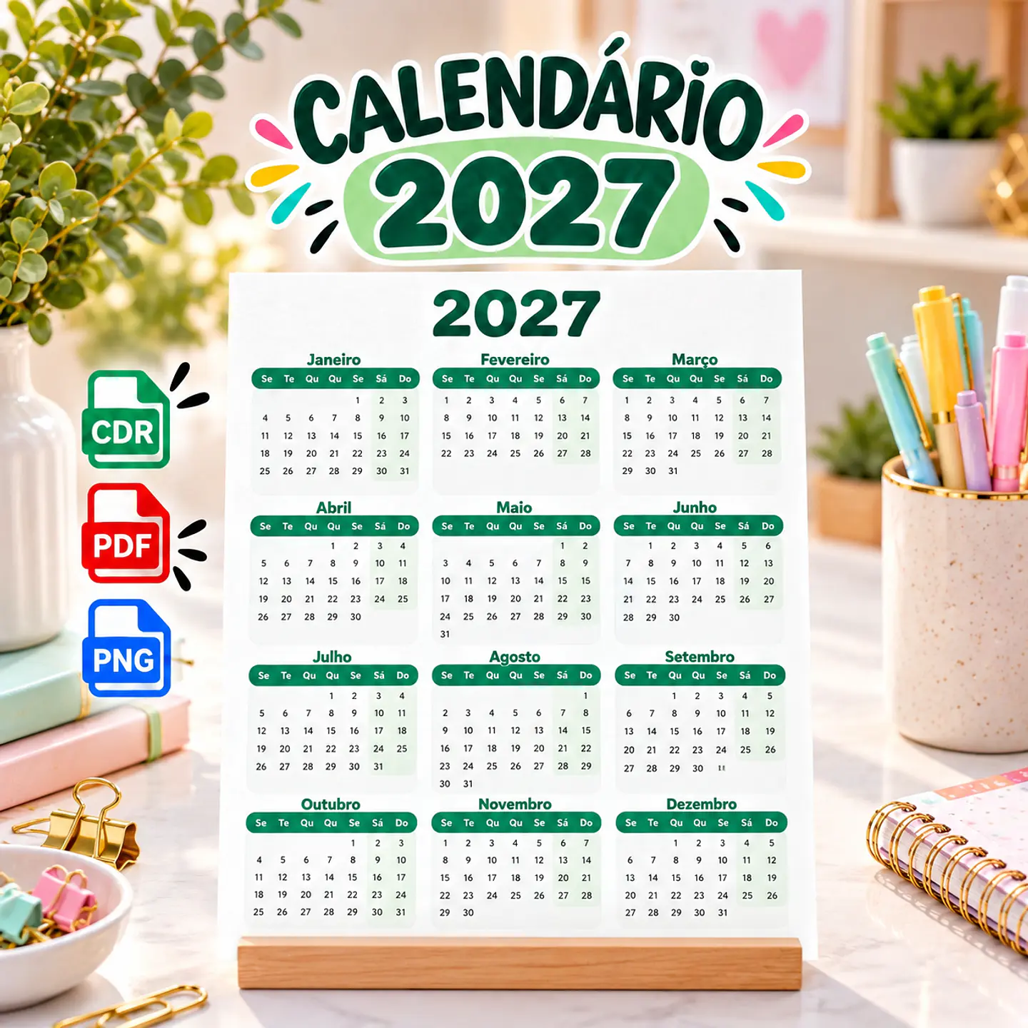 Arquivo de Corte Calendário 27 4 1