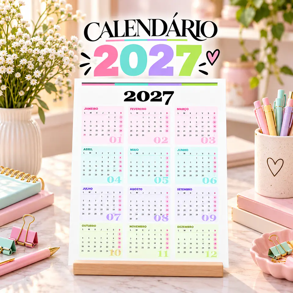 Arquivo de Corte Calendário 27 3 1