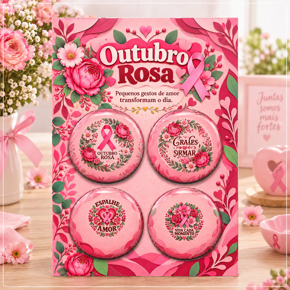 Arquivo de Corte Bottons Outubro Rosa 3 1